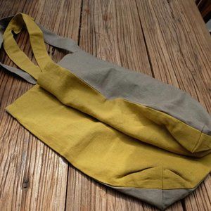Two-Tone Linen Tote Bag